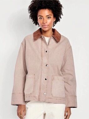 Old Navy Pink Denim Barn Utility Jacket